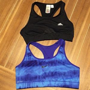 Adidas and Nike Sports Bras Size Large